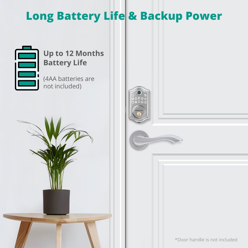 قفل باب ببصمة الإصبع من AkaGear DS10 - قفل باب دخول بدون مفتاح لوحة مفاتيح إلكترونية Deadbolt قفل باب ذكي قفل لوحة مفاتيح للباب الأمامي قفل تلقائي وقفل بلمسة واحدة - نيكل ساتان - Image 5